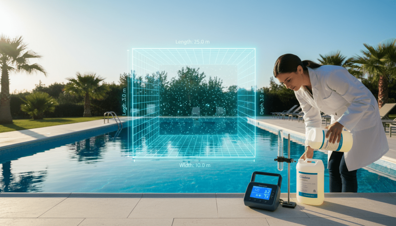 apprenez à calculer la quantité exacte de chlore nécessaire pour votre piscine en fonction de son volume, afin d'assurer une eau propre et équilibrée.