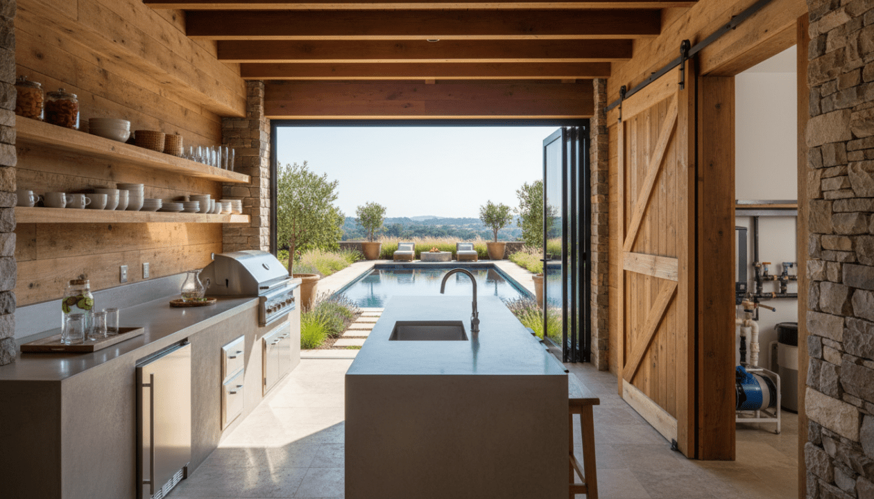 Construire un Pool House : Idées d'agencement, Cuisine d'été et Local ...