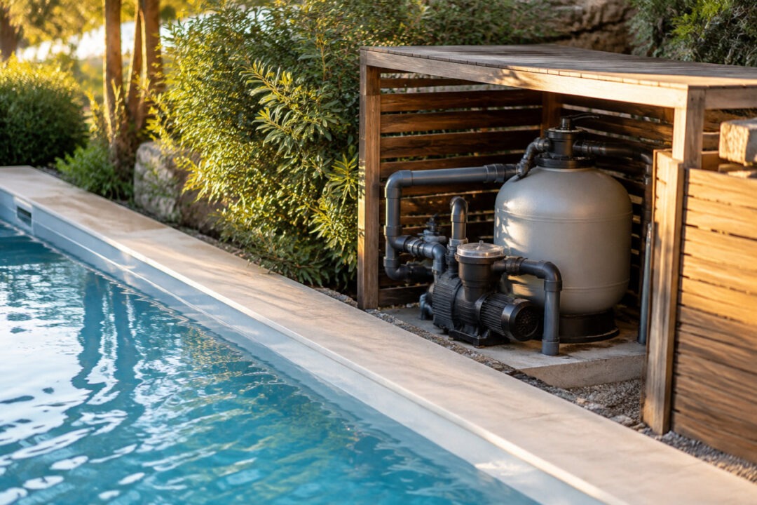 Piscine en hivernage actif avec filtration fonctionnant durant les heures froides