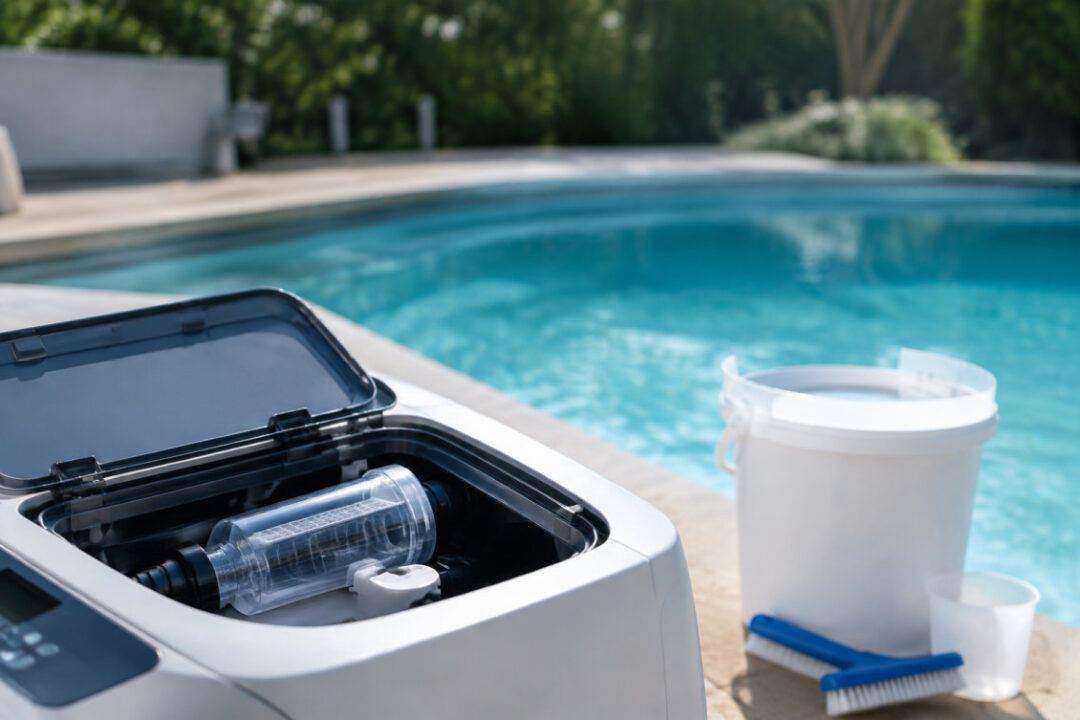 Remise en route piscine au sel après hivernage actif : contrôle de l’eau