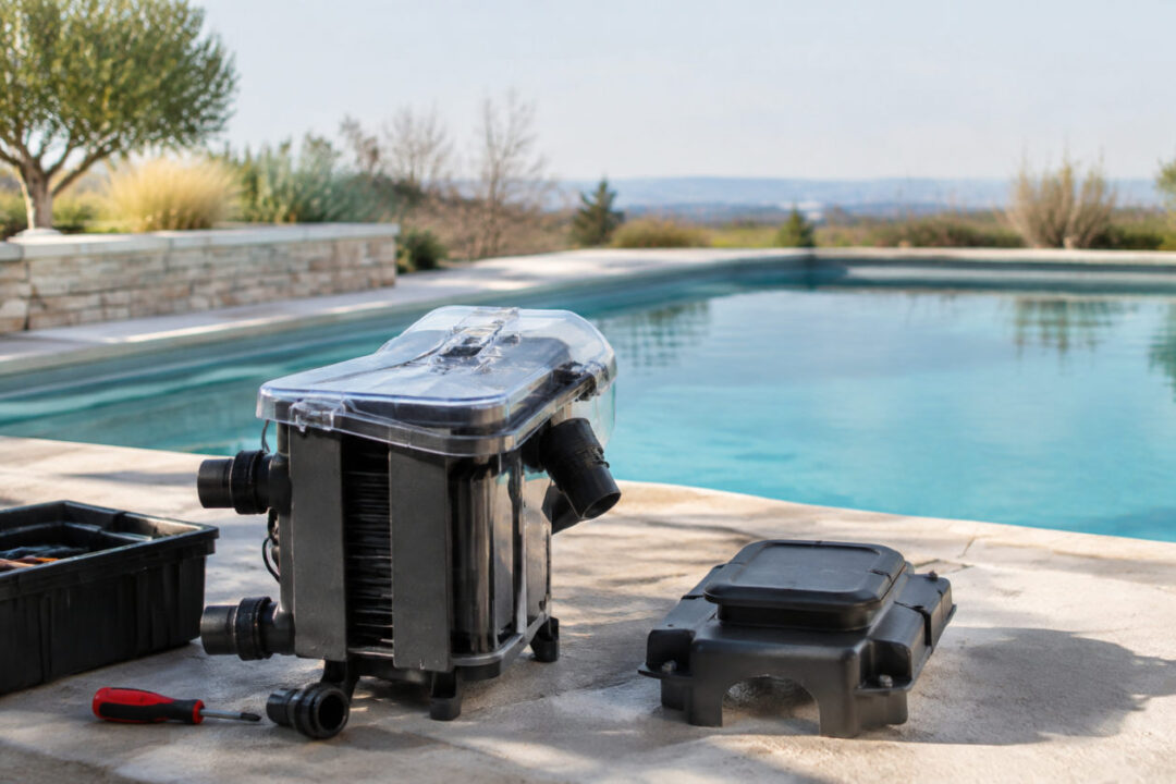 Cellule d’électrolyseur retirée pour un hivernage passif piscine au sel