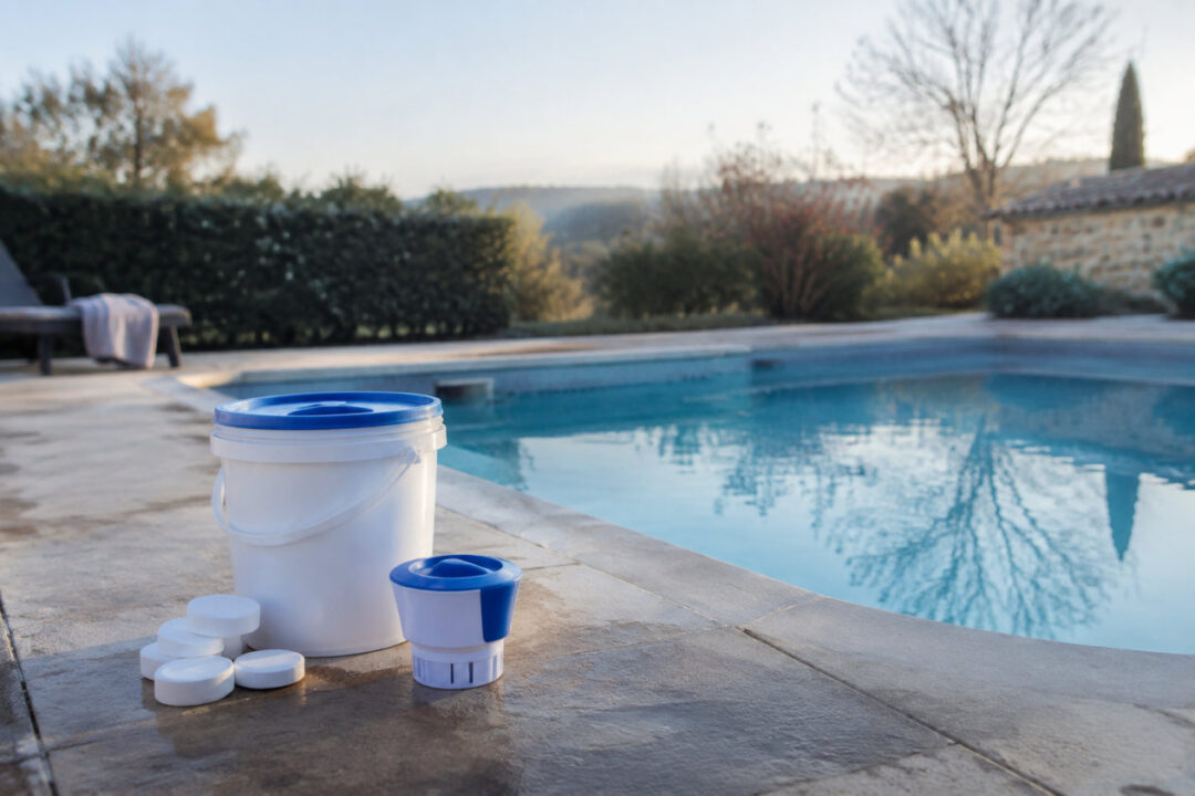 Hivernage piscine chlore avec analyse et ajustement du traitement de l’eau